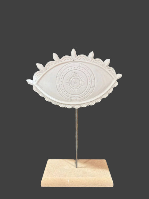 Eye Decor Sitting on Wood - M264