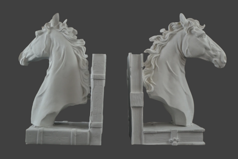 Horse Bust Bookend with Mount