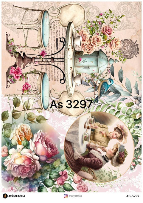 Rice Decoupage Paper - AS-3297