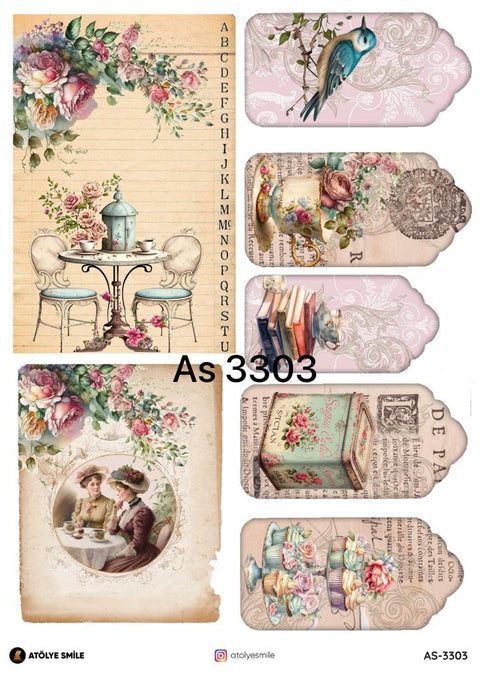 Rice Decoupage Paper - AS-3303