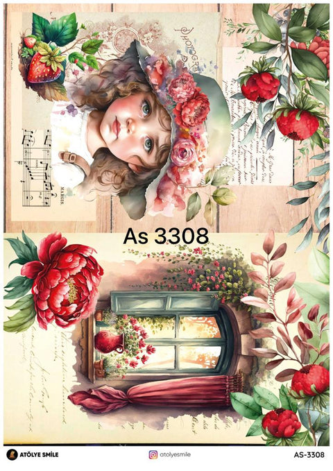 Rice Decoupage Paper - AS-3308