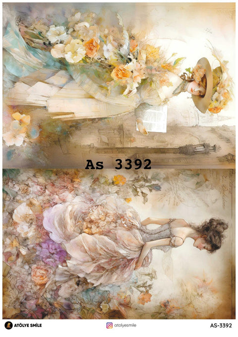 Rice Decoupage Paper - AS-3392