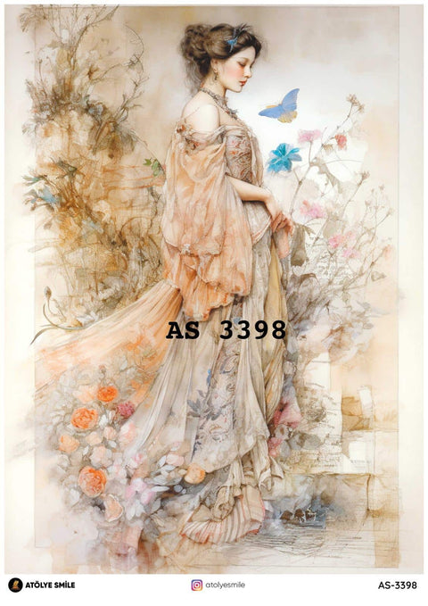 Rice Decoupage Paper - AS-3398