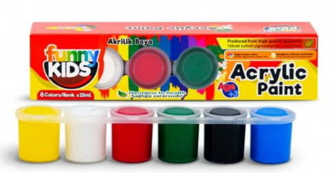 Rich Acrylic Paint Serial Set for Kids (25MLx6)