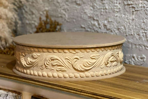 Wooden Box with Applique (Round) - NO: 2