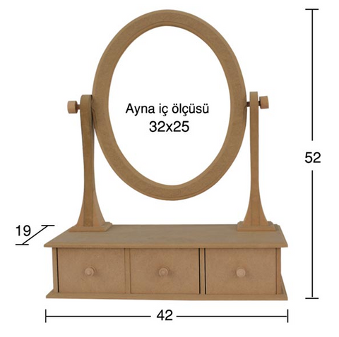 Wooden Mirror with Drawer - AY-145