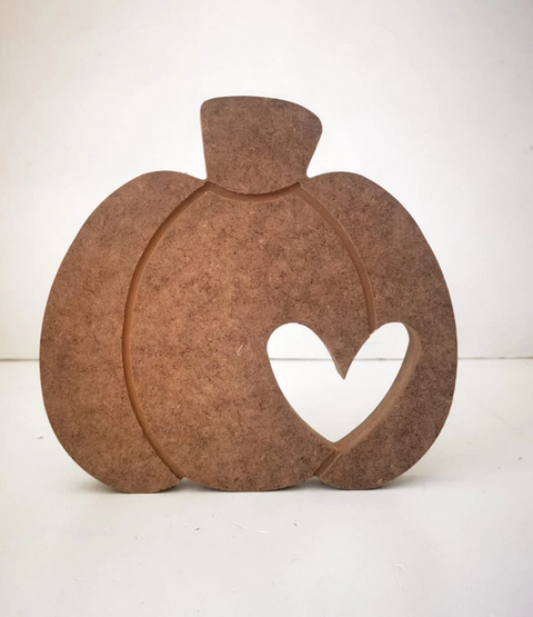 Wooden Pumpkin with Heart - HE-101
