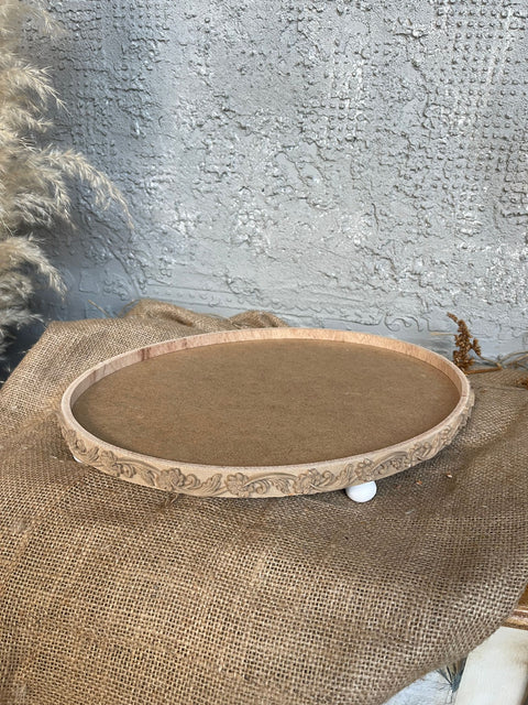 Wooden Tray with Applique (Oval)