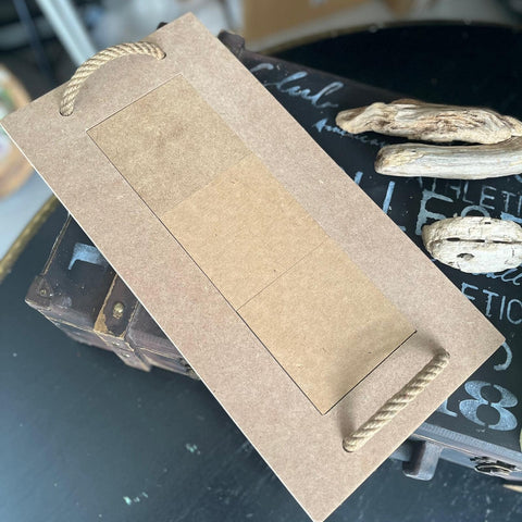 Wooden Tray with Rope and Tile